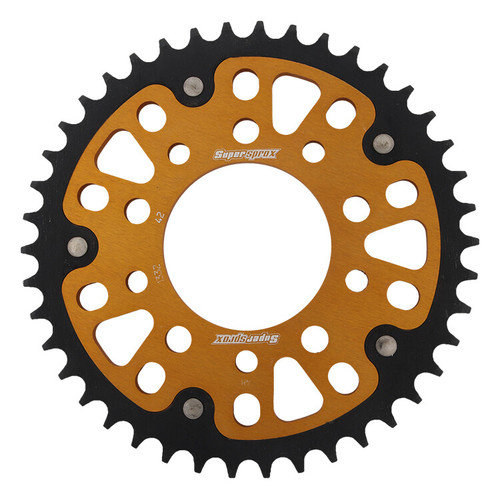 Supersprox Rst-1332-42-Gld Rear Stealth Sprocket Alu/Stl 42T-525 Gld Hon/Tri