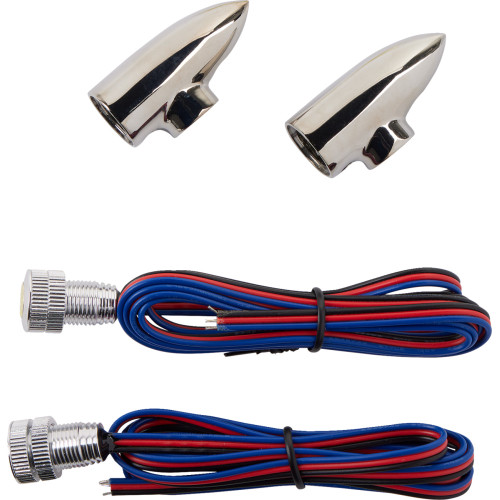 Paul Yaffe Bagger Nation Lightningbullet - Marker Lights - Amber/White - Chrome Pyo:Lb-F-Drl-C Paul Yaffe Bagger Nation Lightningbullet - Marker Lights - Amber/White - Chrome Pyo:Lb-F-Drl-C