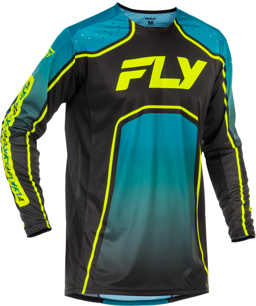 Fly Racing Rayce Bicycle Jersey Teal/Black/Lime Md 379-055M