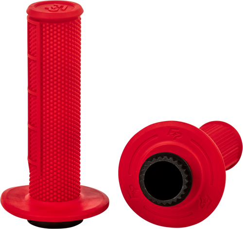 Fire Power Control Mx Lock-On Grips Red Half Waffle 24-0205