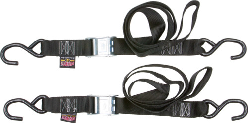 Powertye Tie-Down Cam S-Hook 1.5"X6' Black Pair 28622 Logo