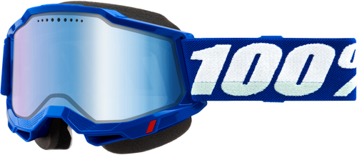 100% 50022-10009 Accuri 2 Snowmobile Goggle Blue W/ Blue Mirror Lens