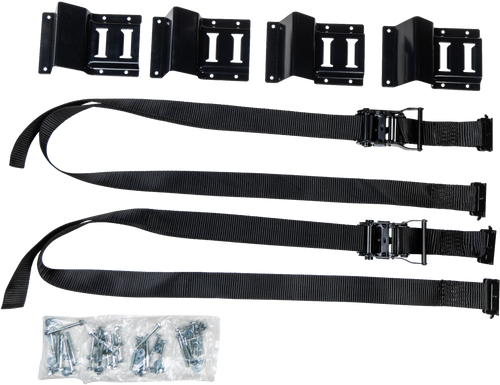 Fire Power Wheel Chock And Strap Kit Black 2Pcs 29-14003