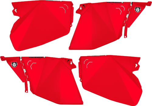 Pro Armor Traditional Half Doors Red Pol P144D000Rd-293