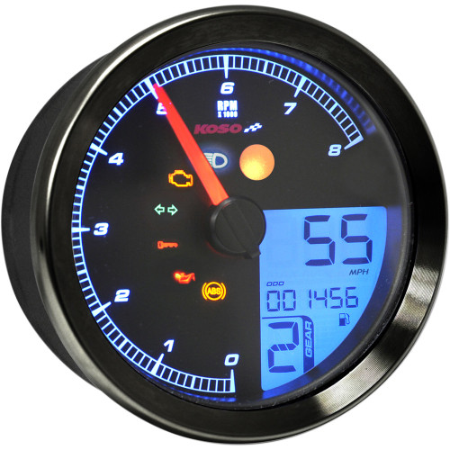 Koso North America Tnt-B Multifunction Meter - Black Ba051310 Koso North America Tnt-B Multifunction Meter - Black Ba051310