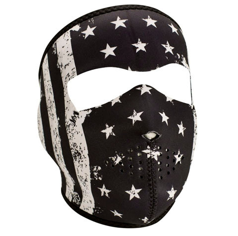 Bobster Wnfm091 Full Mask, Neoprene, Black/White Vintage Flag