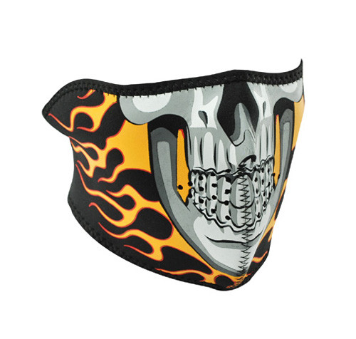 Bobster Wnfm061H Neoprene 1/2 Face Mask, Burning Skull