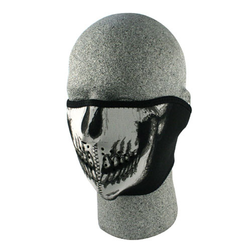 Bobster Wnfm002H Neoprene 1/2 Face Mask, Skull Face