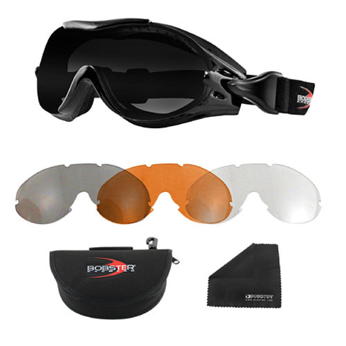 Bobster Bpx001 Phoenix Otg Interchangeable Goggle, 3 Lenses