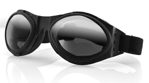 Bobster Ba001R Bugeye Goggle, Black Frame, Smoked Reflective Lens
