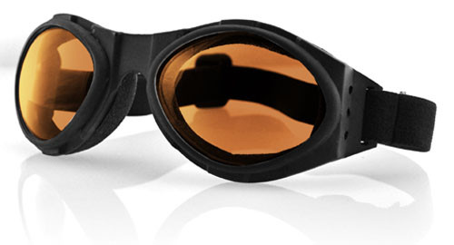 Bobster Ba001A Bugeye Goggle, Black Frame, Amber Lens
