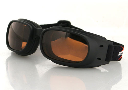 Bobster Bpis01A Piston Goggle, Black Frame, Amber Lens