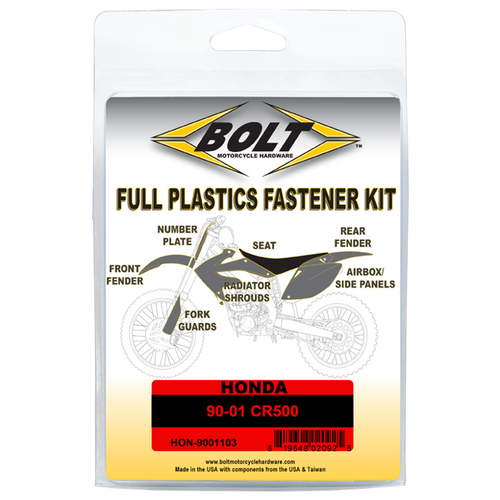 Bolt Motorcycle Accessories Hon-9001103 Body Work Fastener Kit - Hon