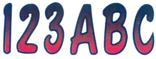 Hardline Products Repug200 3" Letter & Number Kit Red / Purple