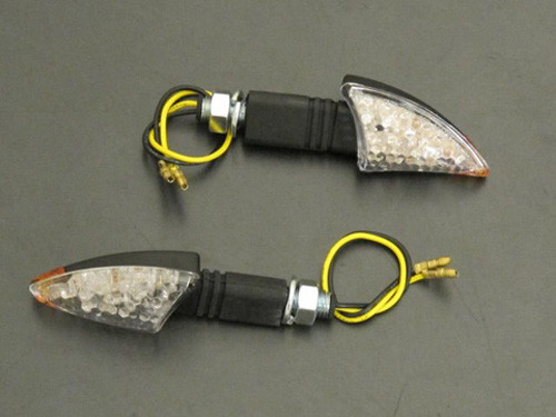Highway Hawk Hh-68-9293 Turnsignal Set Shark Black Long 2Pcs