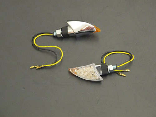 Highway Hawk Hh-68-9290 Turnsignal Set Shark Chrome Short 2Pcs