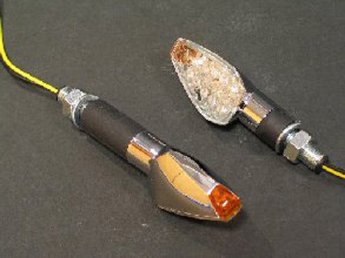 Highway Hawk Hh-68-563 Turnsignal Set Triangle, Chrome, Long, E-M