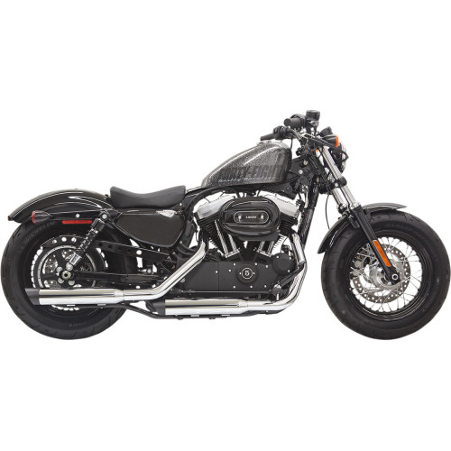 Bassani Xhaust Firepower Series Slip-On Mufflers - Chrome/Black - Slash-Cut - Sportster 1X27Sb