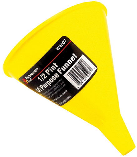 Performance Tool W4007 All Purpose Funnel 1/2 Pt.