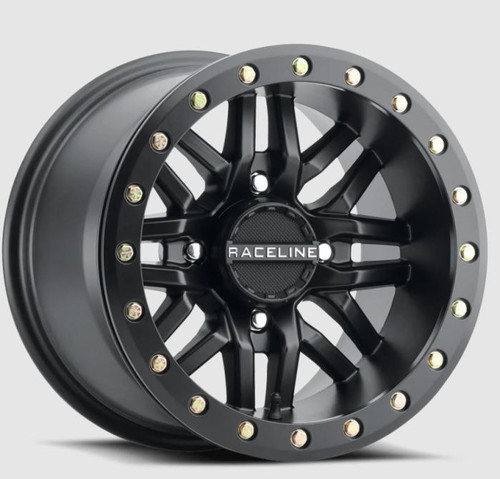 Raceline Wheels A91B-51056-55 Raceline Bl Ryno Black W/Black Ring 15X10 4X156 (5+5)