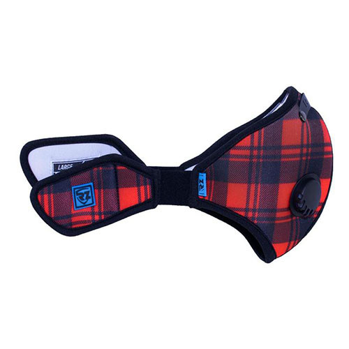 Rz-Mask 25400 M2N Reusable Air Filtration Mask - Red Plaid - Medium (M)