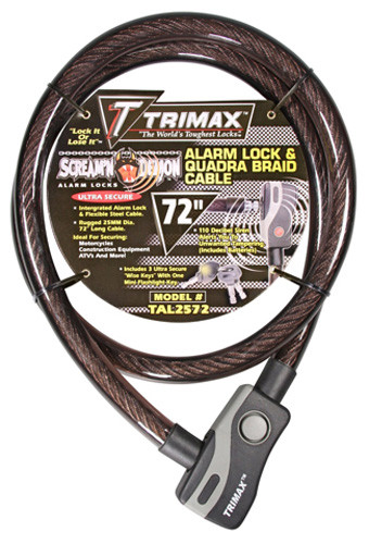Trimax Locks Tal2572 Trimax Alarmed Lock & Quadra-Braid Cable 72''
