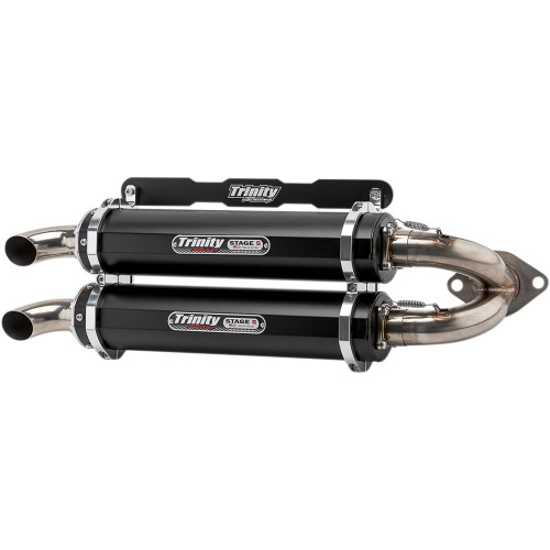 Trinity Racing Stage 5 Slip-On Dual Muffler - Black Tr-4165S-Bk Trinity Racing Stage 5 Slip-On Dual Muffler - Black Tr-4165S-Bk