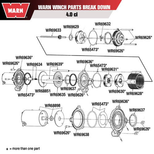 Warn 69630 Warn Winch Carrier Assembly Stage 2 - 3.0Ci/4.0Ci