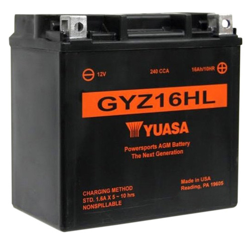 Yuasa Battery Yuam716Ghl Yuasa Gyz16Hl Factory Activated, Maintenance Free