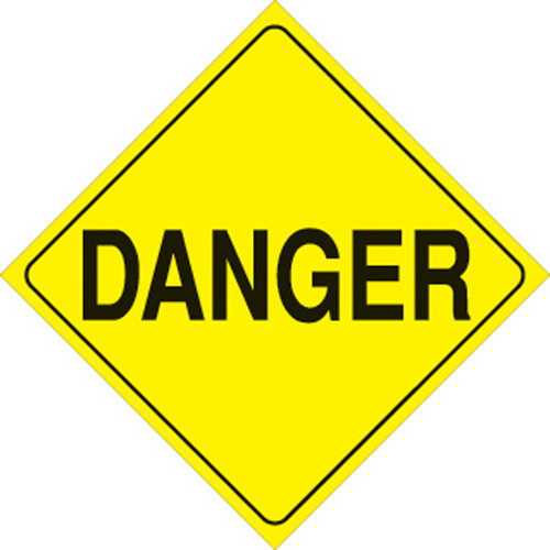 Voss Signs Yellow Plastic Reflective Sign 12" - Danger