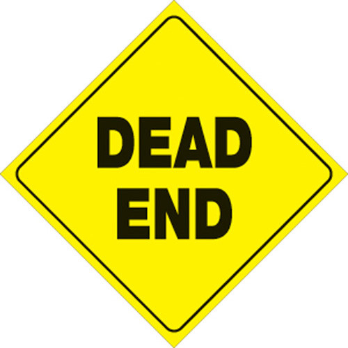 Voss Signs Yellow Plastic Reflective Sign 12" - Dead End
