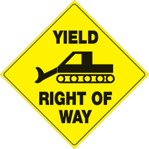 Voss Signs Yellow Plastic Reflective Sign 12" Yeild Groomer