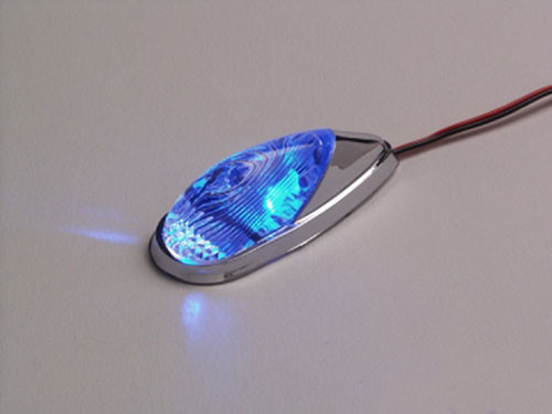 K&S Led Marker Lights Mini-Flush Mt. Chrome Body Blue (1 Led) W/