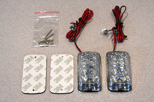 K&S Led Mini-Marker Light Rectangle Chrome Amber
