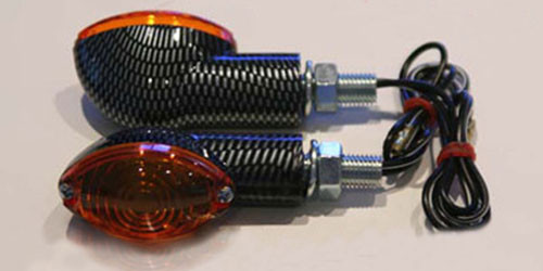 K&S Marker Lights Mini-Stalk Ultra Small Carbn (S/F) Amber 25-8360