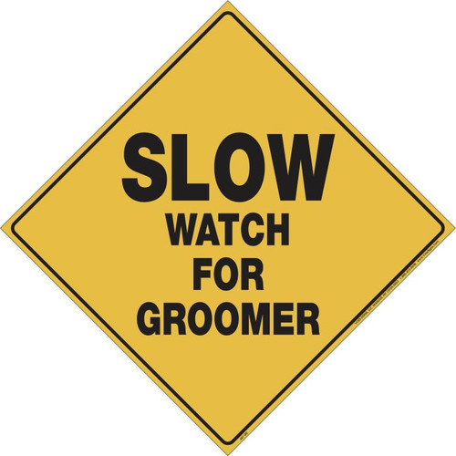 Voss Signs Yellow Plastic Refl 12" Yield To Groomer Any Place Any Time
