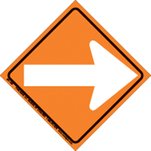 Voss Signs White Plastic Reflective Trail Sign 6" Black Arrow