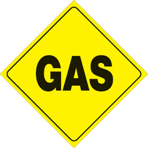 Voss Signs Yellow Plastic Reflective Sign 12" - Gas