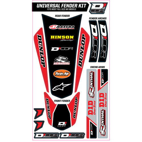 D'Cor Visuals 15-10-100 Trim Kit Full Size Red