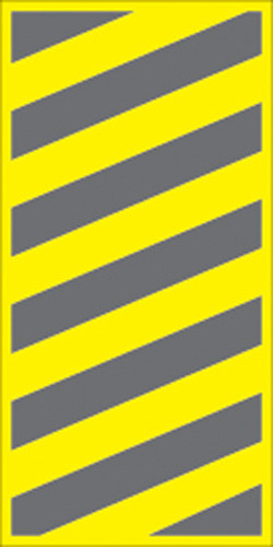 Voss Signs Yellow Plastic Reflective Sign 6" X 12" - Right Hazard