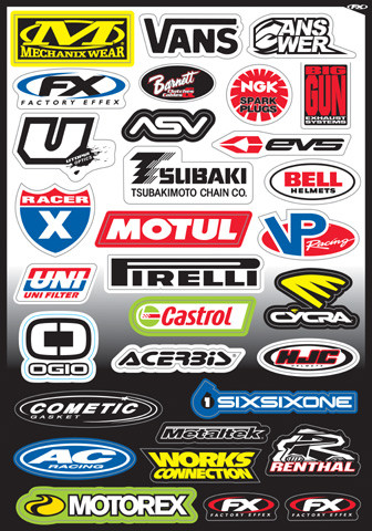Factory Effex Fx 2015 Sponsor/Logo Sticker Sheets Sponsor Kit C