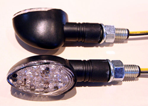 K&S Led Ultra Mini-Marker Lights Oval Blk Long Stem (15 Leds)