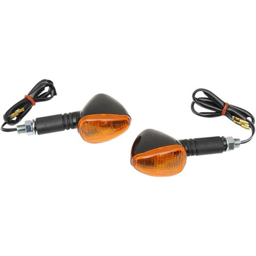 K&S Marker Lights Cmpct Flex. Stem Blk (S/F) Amber Short Stem