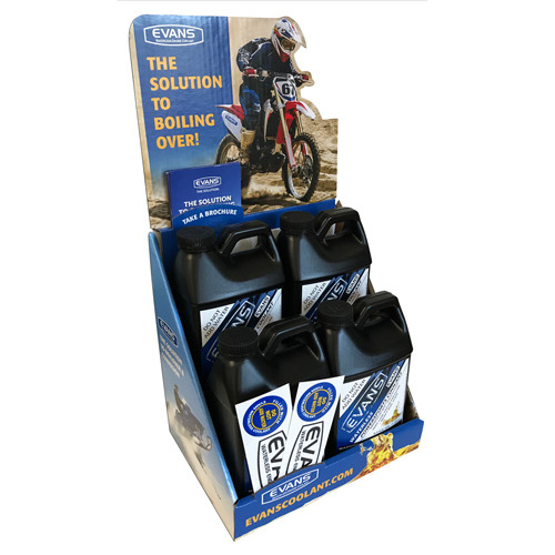 Automatic Distributors Evans Racing Counter Display 4 Powersports Bottles