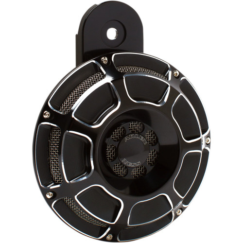 Arlen Ness Custom Horn - Beveled - Black 70-204 Arlen Ness Custom Horn - Beveled - Black 70-204