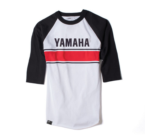 Factory Effex Fx Yamaha Vintage Baseball T-Shirt / White-Black (Xxl)