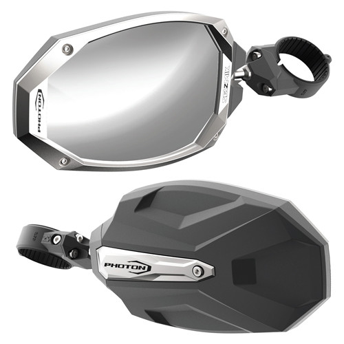 Seizmik Photon Side View Mirror W/Cast Aluminum Body & Bezel - 1.75"