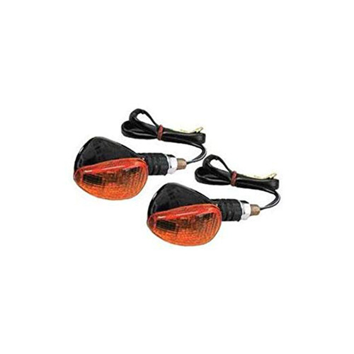 K&S Marker Lights Cmpct Flex. Stem Blk (D/F) Amber Short Stem