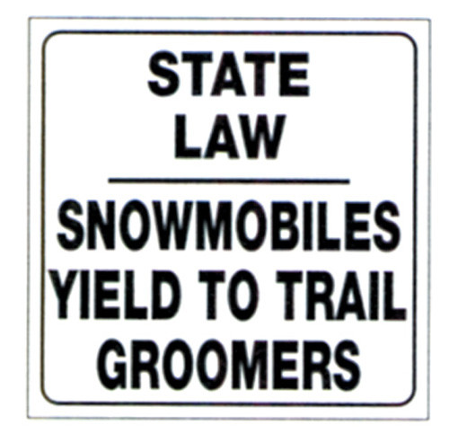 Voss Signs White Plastic Reflective Sign 12" - Snowmobiles Yield