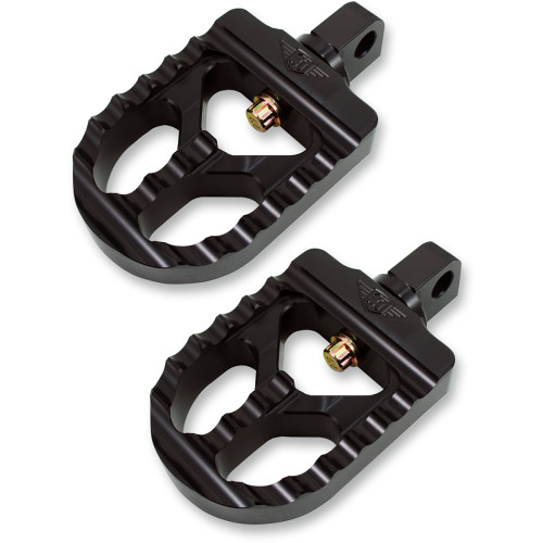 Joker Machine Adjustable Serrated Short Footpegs - Black 08-57-1
